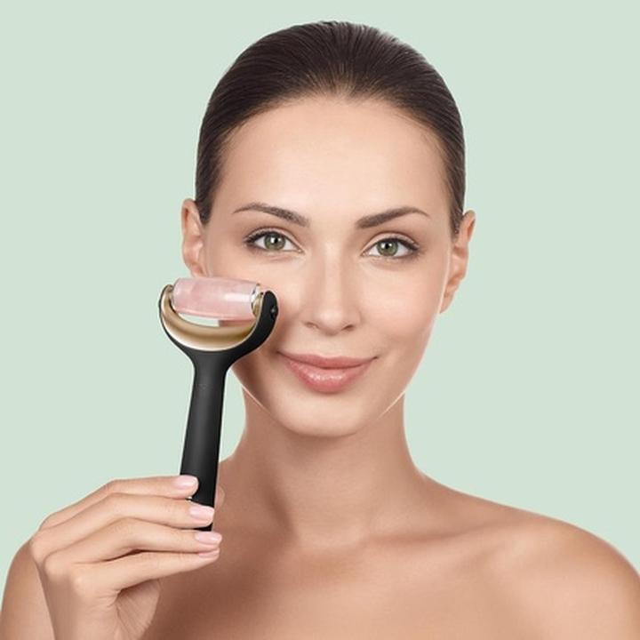 Actual product image Konjac Sponge Roller do mezoterapii igłowej twarzy i ciała 9w1 Geske z Aplikacja (szary)