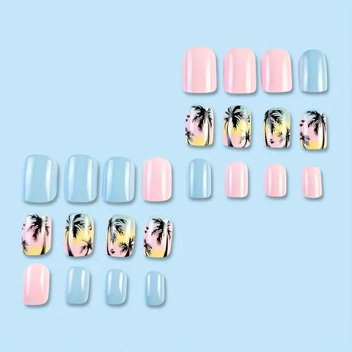 Actual product image Cbx Set (Artificial nails, Blue, Rose, Black)