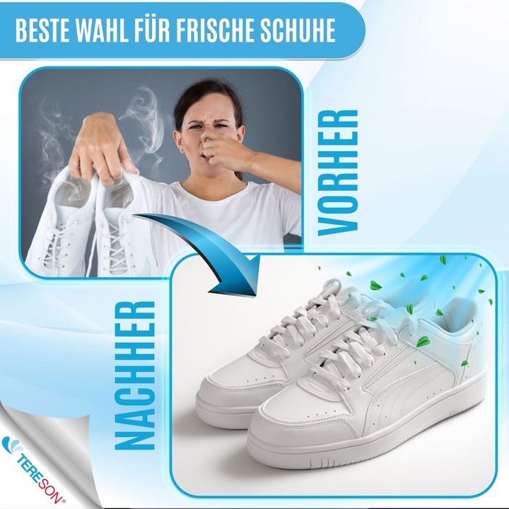 Immagine prodotto Tereson Deodorante per piedi, polvere antiodore per scarpe, effetto 60 giorni, confezione da 10 (Deodorante per piedi e polvere)