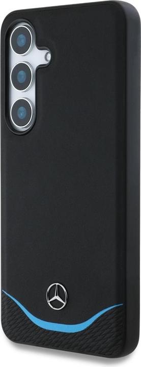 Image du produit Mercedes Leather Contrasted Blue Horizontal Curve MagSafe Case for Samsung Galaxy S25 - Black (Samsung Galaxy S25)