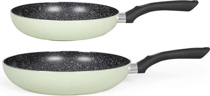 Actual product image Livoo Set of 2 stone-finish frypans (24 cm, Pan set + pot set, Aluminium)