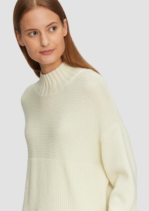 Produktbild S.Oliver Strickpullover Pullover mit Strukturmix und Stehkragen (48)