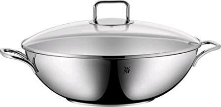Produktbild WMF Wok Set 4tlg Wokpfanne 36cm 4,5l Glasdeckel Induktion Edelstahl (36.36 cm, Wok Pfanne, Edelstahl)