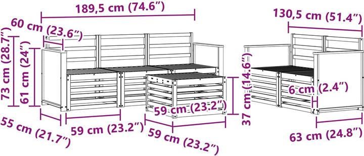 Produktbild vidaXL Outdoor-Sofa