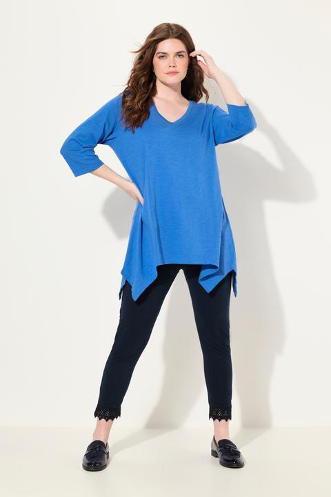Produktbild Ulla Popken Shirt, Zipfelsaum, V-Ausschnitt, 3/4-Arm (50, 52)