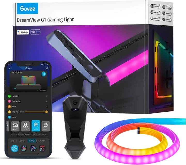 Productafbeelding Govee Pro Gaming Light DreamView G1, RGBIC, WiFi (RGBIC, 150 cm, Interieur)