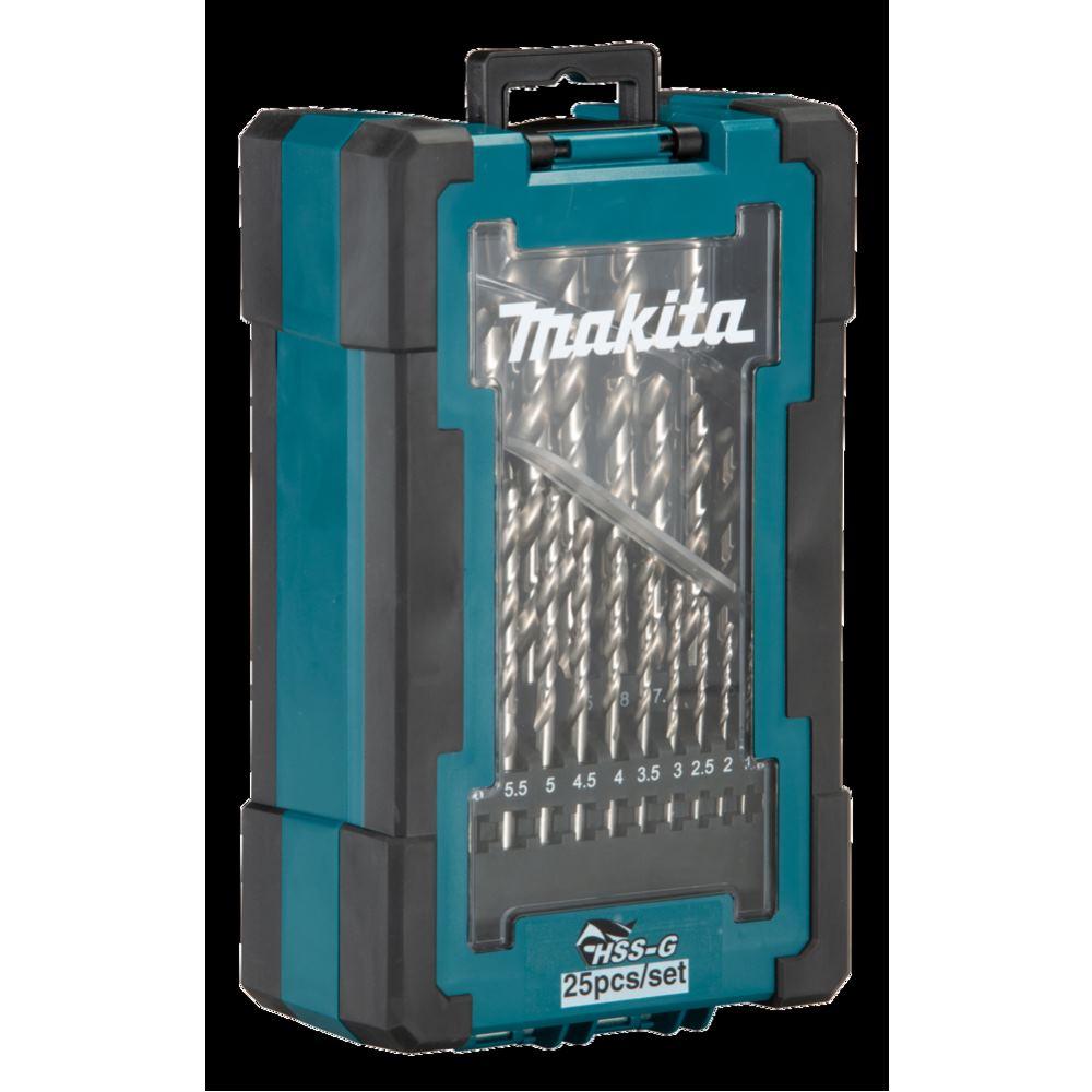 Thumbnail - Makita, Bohrereinsatz, Bohrer-Set HSS-G 25-tlg. (1 mm, 1,5 mm, 2 mm, 2,5 mm, 3 mm, 3,5 mm, 4 mm, 4,5 mm, 5 mm, 5,5 mm, 6...