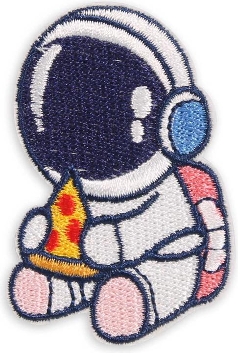PhoneLook Autocollant sticker pour téléphone/tablette/ordinateur brodé en 3D Astronaut with pizza