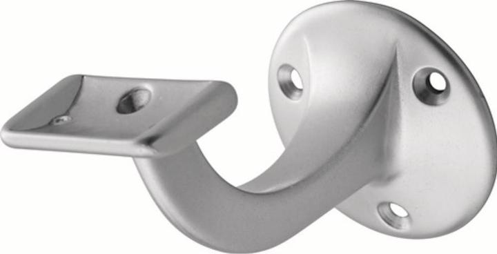 Hermeta Support de main courante 3507 aluminium anodisé argent Plaque murale diamètre 56 mm support droit (Aluminium)