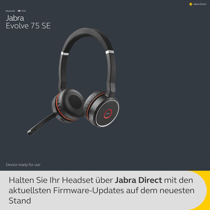 Actual product image Jabra Evolve 75 UC Duo + charging station (Wireless, USB-A)