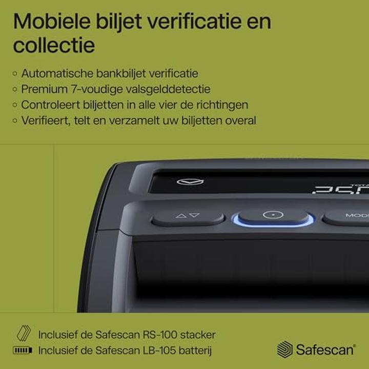 Immagine prodotto Safescan 155-S Komplett SET Geldprüfgerät Batterie & Stapler (Validatore di banconote)