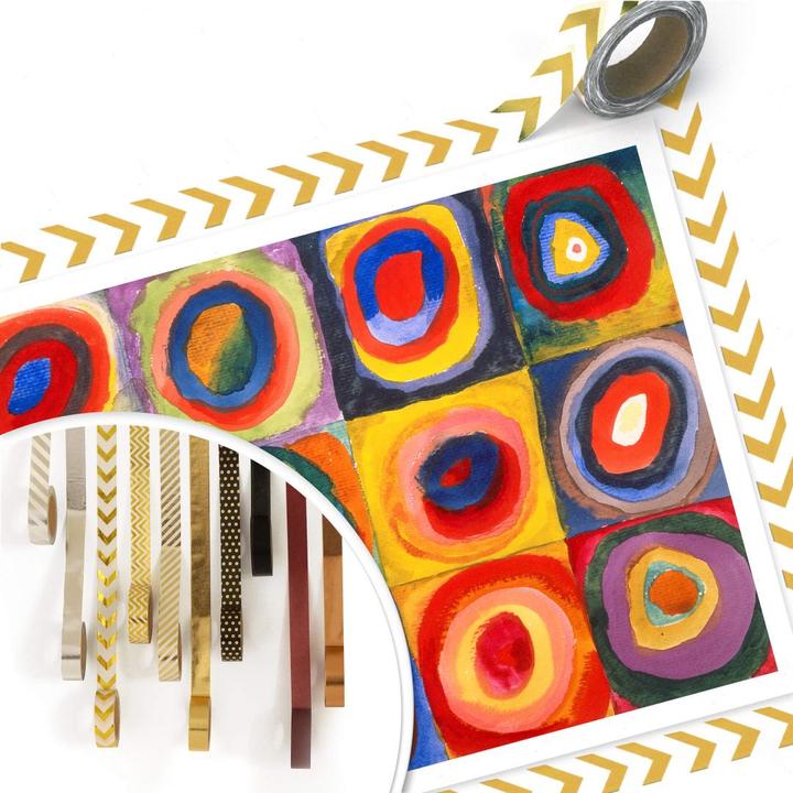 Produktbild Trenddeko Kandinsky - Farbstudie: Quadrate und konzenzentrische Ringe (30 x 24 cm)