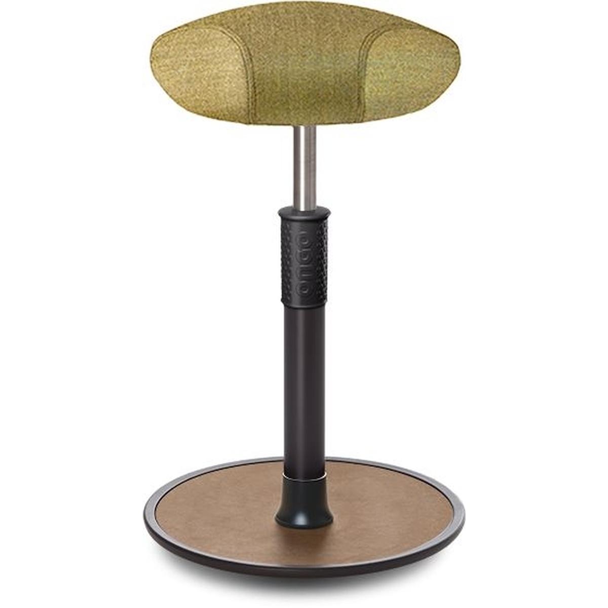Ongo, Bürostuhl, Sitz- Stehhocker Free Tall Triangel Camira Rivet Senfgelb schwarz /Natur