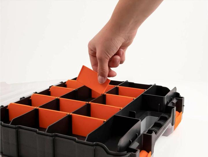 Produktbild Delock Sortimentskasten Orange / Schwarz 34 Fächer