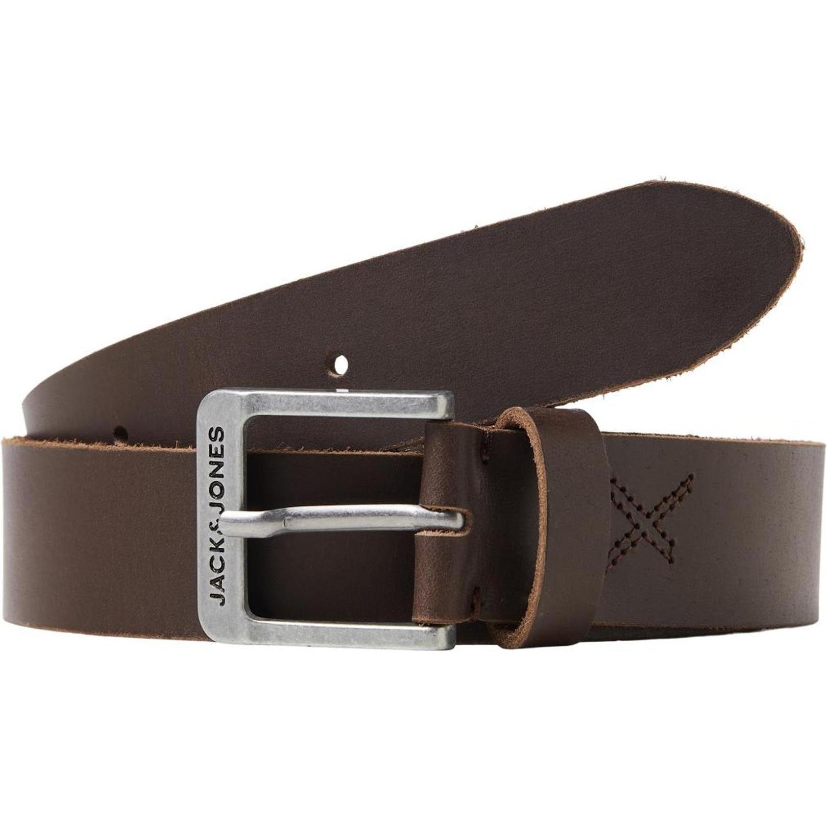 Jack & Jones, Herren, Gürtel, Leder Gürtel, Braun, (80)