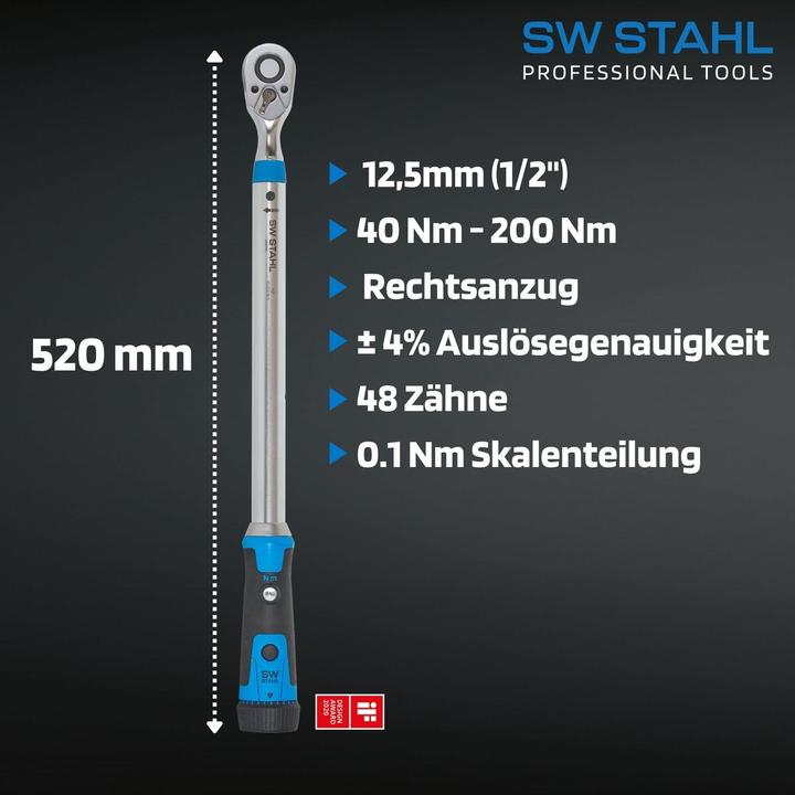 Actual product image SW-Stahl Torque Wrench (1/2", 40 - 200 Nm)