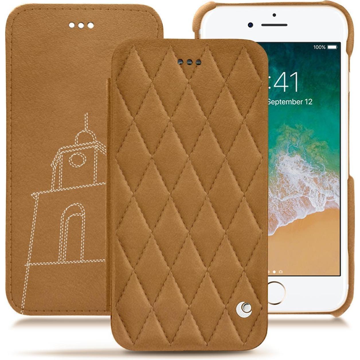 Noreve Lederschutzhülle horizontal (Apple iPhone 7), Smartphone Hülle, Braun