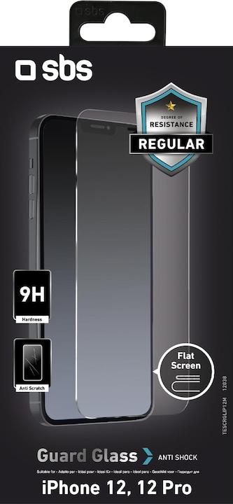 Produktbild SBS Glas-Displayschutz für iPhone 12/12 Pro (1 Stück, Apple iPhone 12, Realme 12 Pro+)
