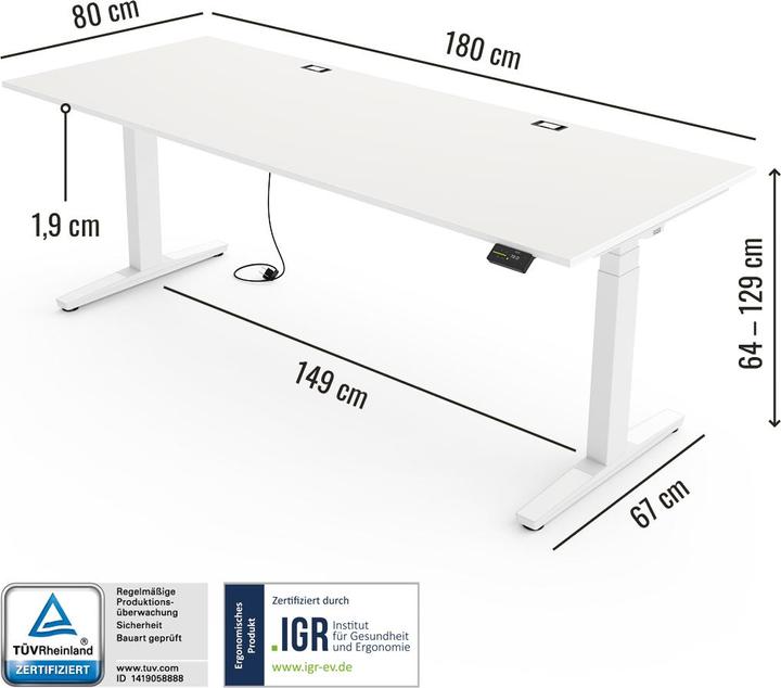 Immagine prodotto Yaasa Desk Expert (180 x 80 cm)