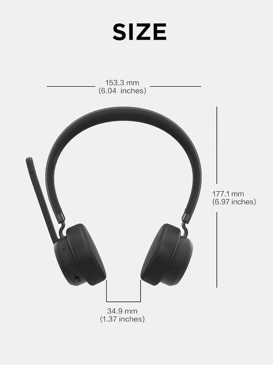 Produktbild Lenovo Bluetooth-On-Ear-Headset mit USB-A-Adapter für Microsoft Teams (Kabellos, USB-A, Microsoft Teams)