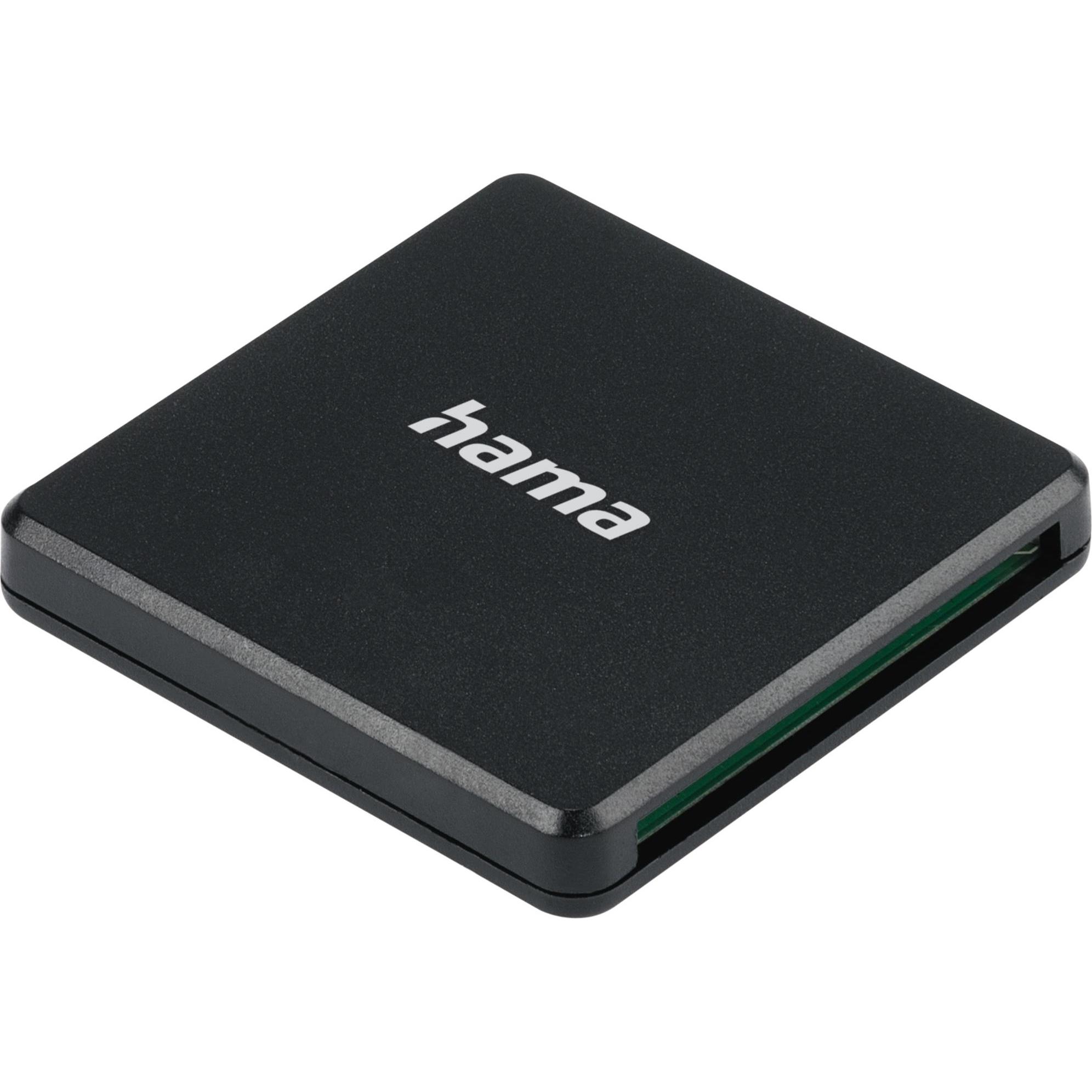 Hama 124156 (Connettore USB 3.0 standard A), Lettore di schede di memoria, Nero
