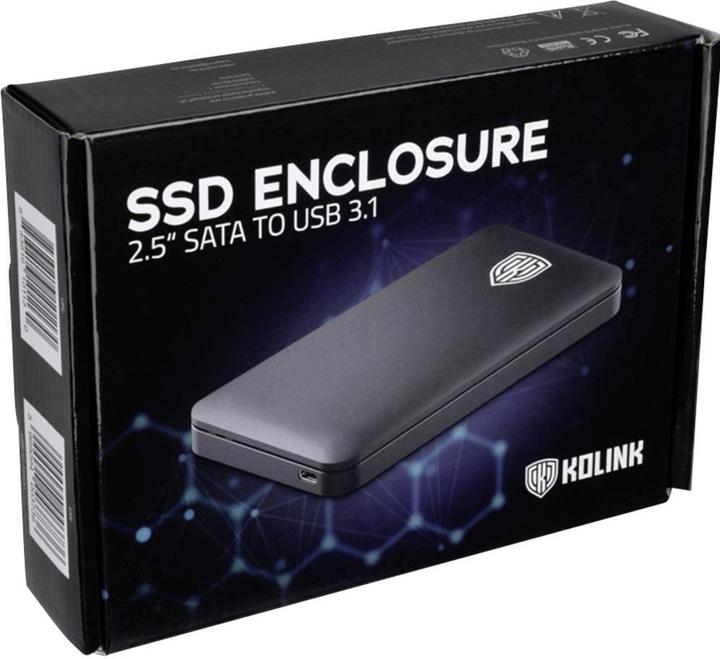 Actual product image Kolink external enclosure for 2.5 inch data media, SATA III, USB-C 3.1 (2.5")