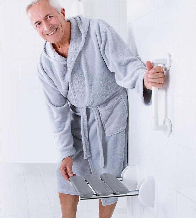 Produktbild Ridder Duschklappsitz Sitzfläche grau (130 kg)