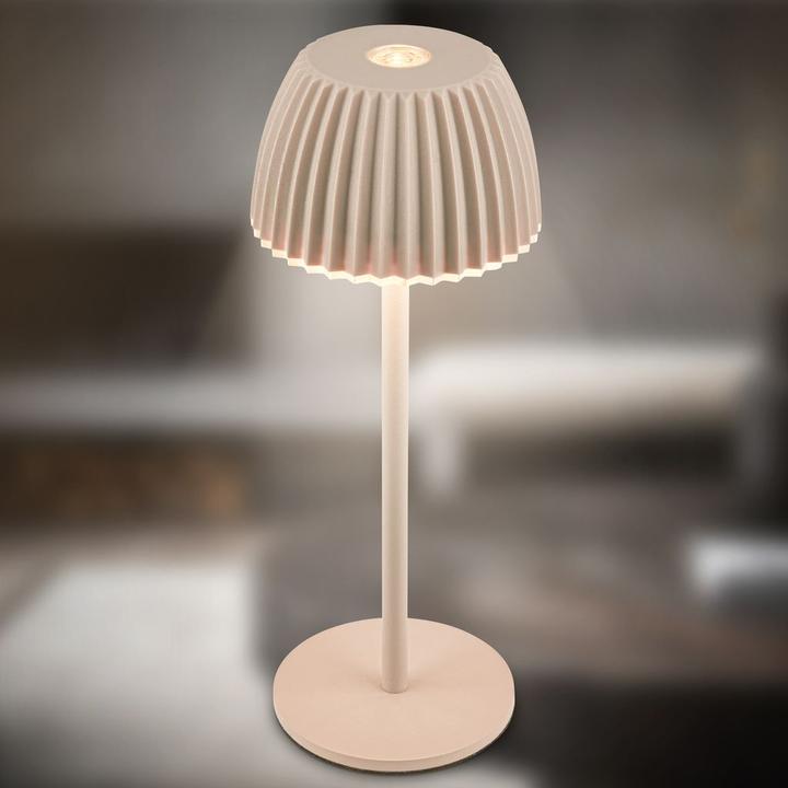 Immagine prodotto Briloner Brilo unplugged RIFFLE Akku Nano Tischleuchte mit Lichtkante - Beige (130 lm)