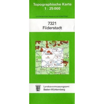 Topographische Karten BW.7321 Filderst., Landkarte