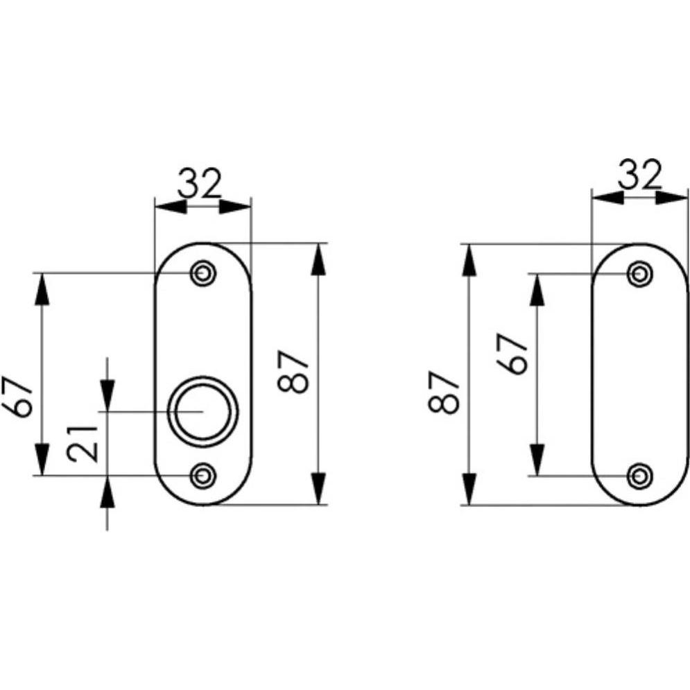 Thumbnail - Amf, Türgriff + Fenstergriff, Drückerrosette 479 Aluminium F1 Schildstärke 7 mm rund oval (Türgarnitur)