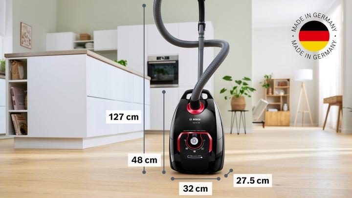 Actual product image Bosch Hausgeräte BGB75X650 Serie 8, Staubsauger mit Beutel, Classic, Schwarz