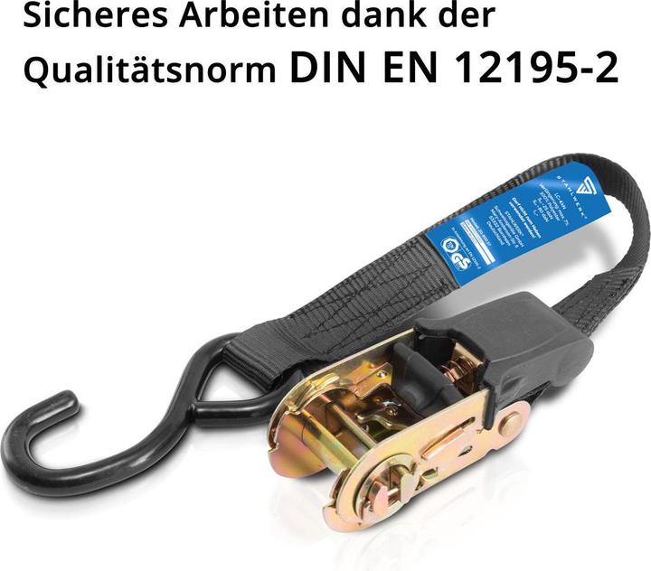 Image du produit Stahlwerk ZG-800 ST courroies de traction avec cliquet + crochet 400 kg de charge de traction, jeu de 4
