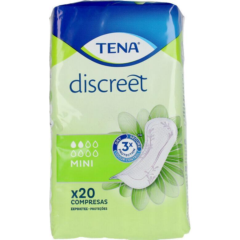 Tena, Inkontinenzhygiene, DISCREET compresa incontinencia mini 12 uds (20 x, Mini)
