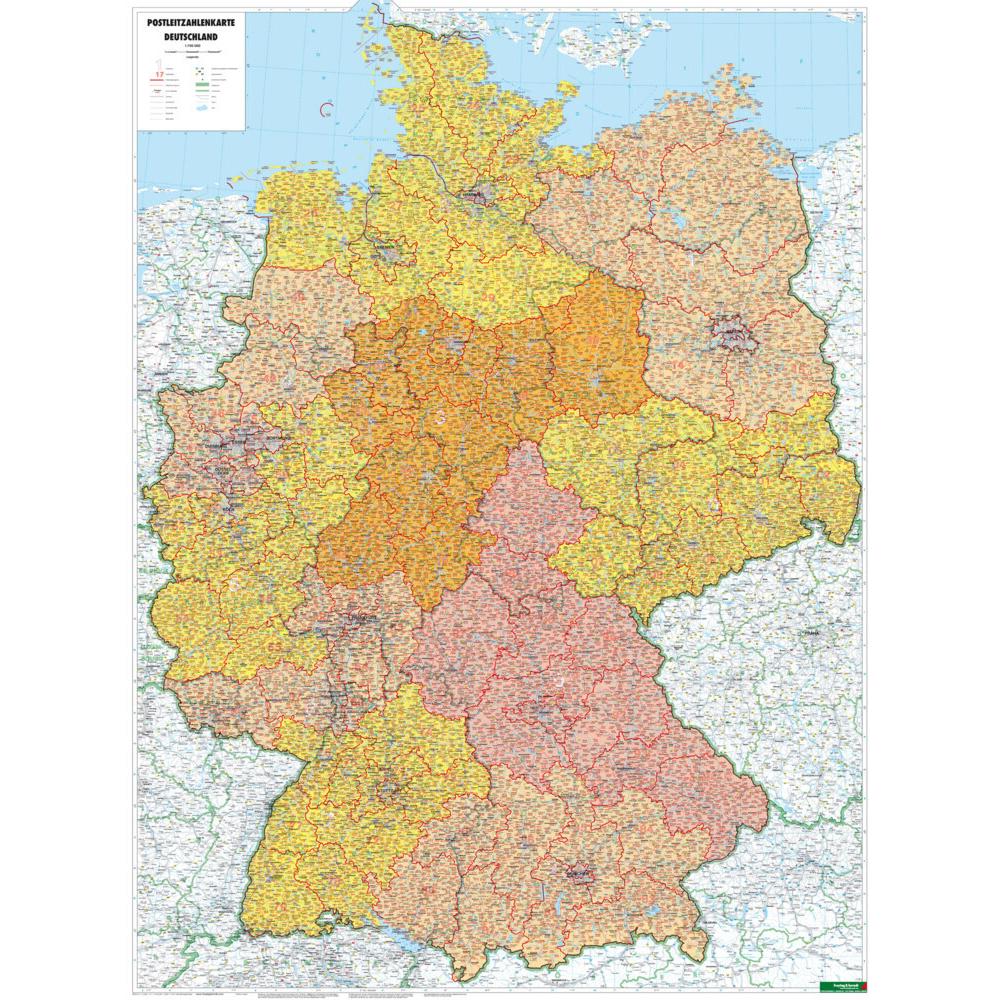 Freytag Berndt Poster.Deutschland PLZ, Landkarte