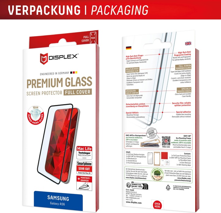 Produktbild Displex Premium Glass, Full Cover Panzerglas (1 Stück, Samsung Galaxy A56)