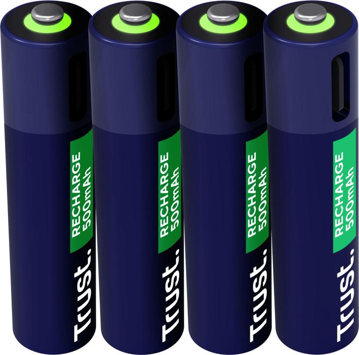 Produktbild Trust USB-C Rechargeable Batteries 4p (4 Stk., AAA, 500 mAh)