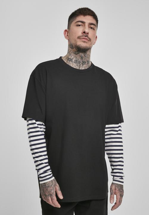Produktbild Urban Classics Oversized Double Layer Striped LS Tee (M)