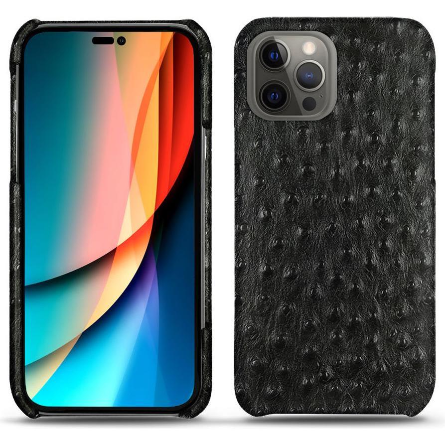 Noreve Lederschutzhülle (Apple iPhone 14 Pro), Smartphone Hülle, Schwarz