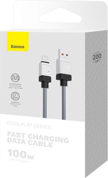 Image du produit Baseus Câble USB do USB-C CoolPlay 100W 2m (noir) (2 m, USB 3.2 Gen 1, 100 W)