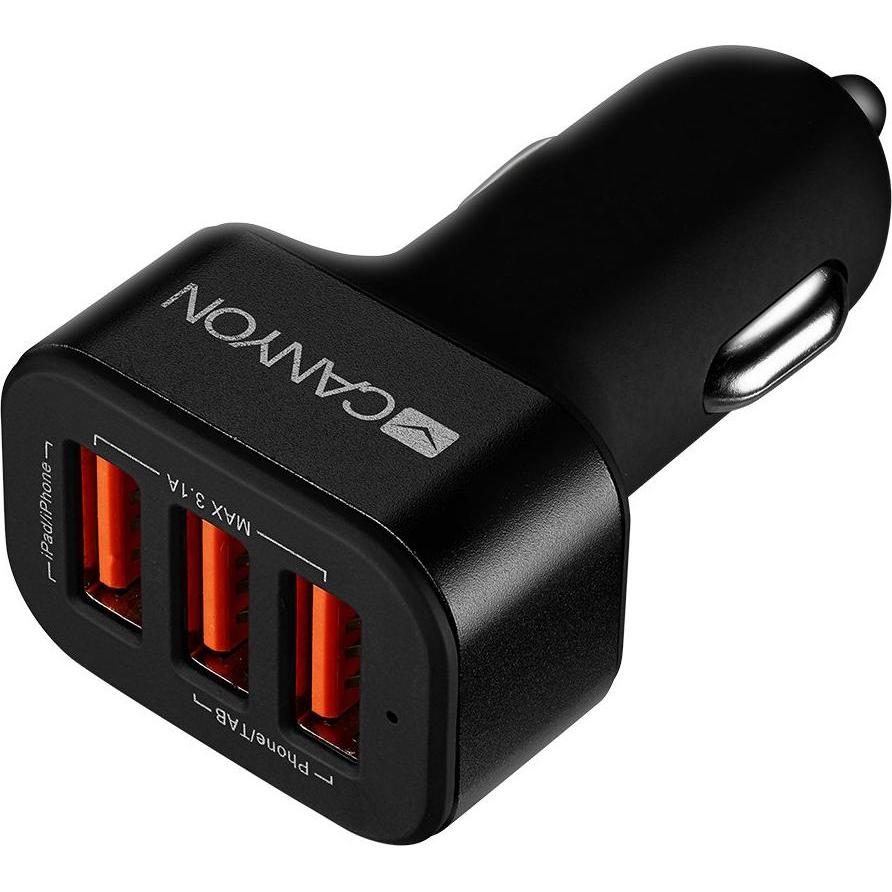 Canyon KFZ-Ladegerät 3Port,3xUSB-A, Auto Adapter, Schwarz
