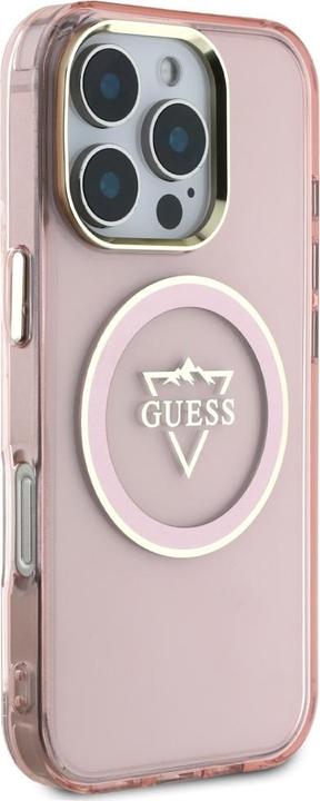 Actual product image Guess Hardcase MagSafe IML Metal Mountain Logo Case for iPhone 16 Pro Max 6,9" Pink (Apple iPhone 16 Pro Max)