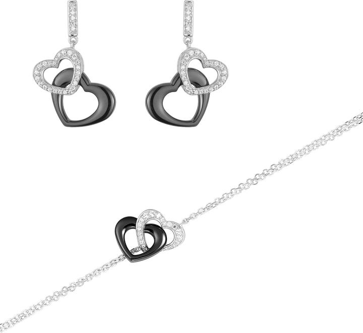 Ceranity Sterling Silver Ceramic Zirconia Jewelry Set for Women (Ceramic)