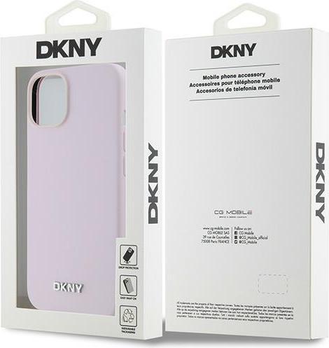 Actual product image DKNY DKHMP14SSMCHLP iPhone 14 / 15 / 13 6.1" różowy/pink hardcase Liquid Silicone Small Metal Logo M (Apple iPhone 13, Apple iPhone 14, Apple iPhone 15)