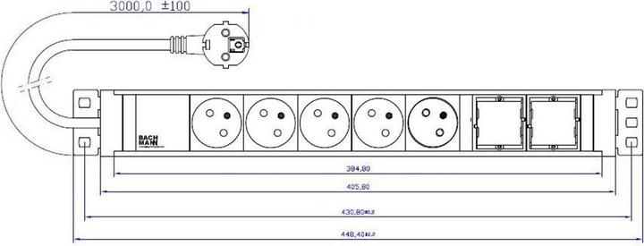 Image du produit Bachmann UNIVERSAL 5x UTE 2x CM (5x, CEE 7/3, PECO 7/5, 3 m)