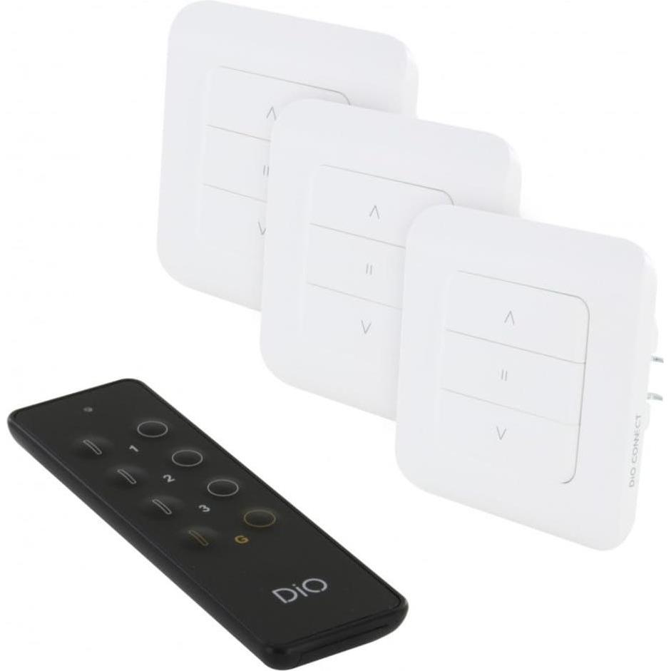 Chacon, Interruttore luce + tapparelle, Pack of 3 Interruptores de Persianas Mando a Distancia WiFi y DIO 10 433mhz