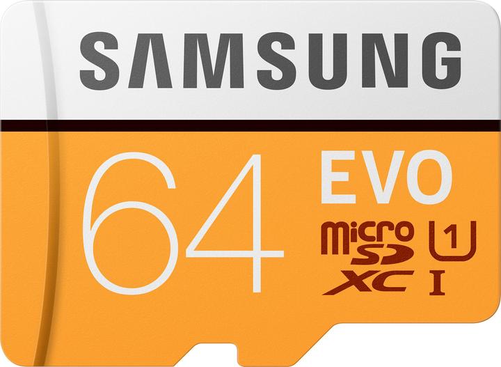 Actual product image Samsung Evo (64 GB, microSDXC, U3, UHS-I)