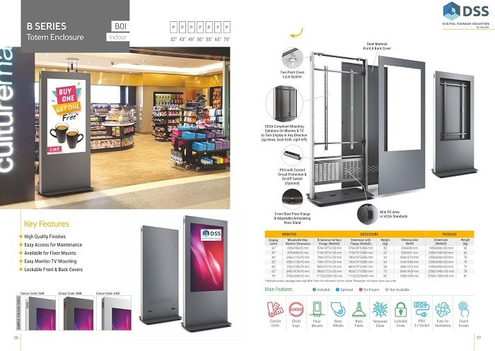 Image du produit DSS Stèle d'intérieur Portrait, écran 43", noir