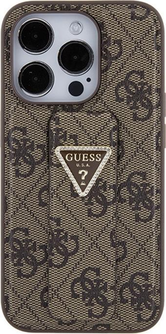 Immagine prodotto Guess GUHCP15LPGS4TDW iPhone 15 Pro 6.1" brązowy/marrone custodia rigida Grip Stand 4G Triangle Strass (Apple iPhone 15 Pro)