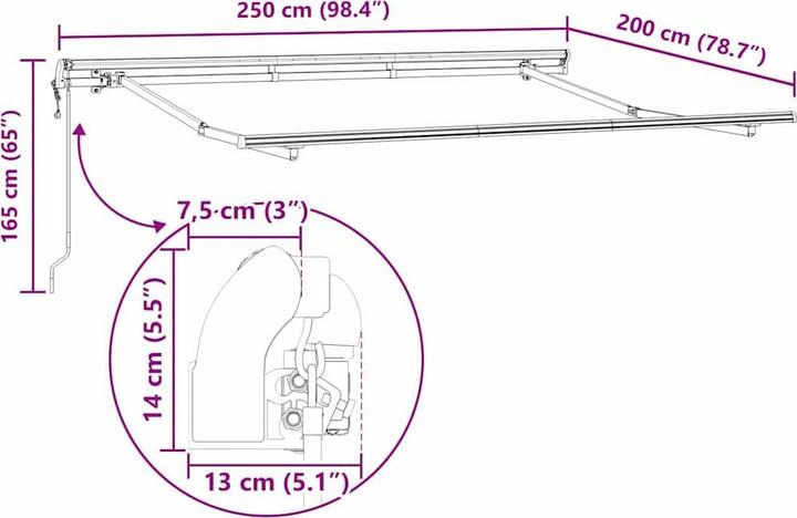 Image du produit vidaXL Store rétractable (2.50 m)