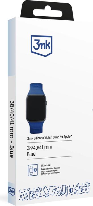 Produktbild 3MK Silicone Watch Strap Niebieski/Blue dla Apple Watch 38/40/41mm (Silikon, Edelstahl)